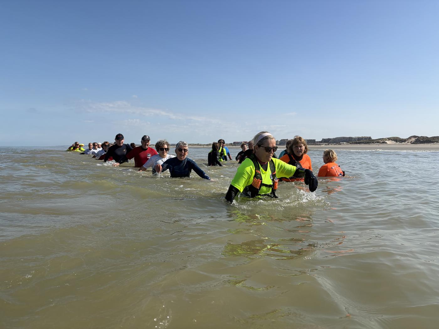 Sortie longe-côte 1er août 2026 – groupe en mer à Merlimont